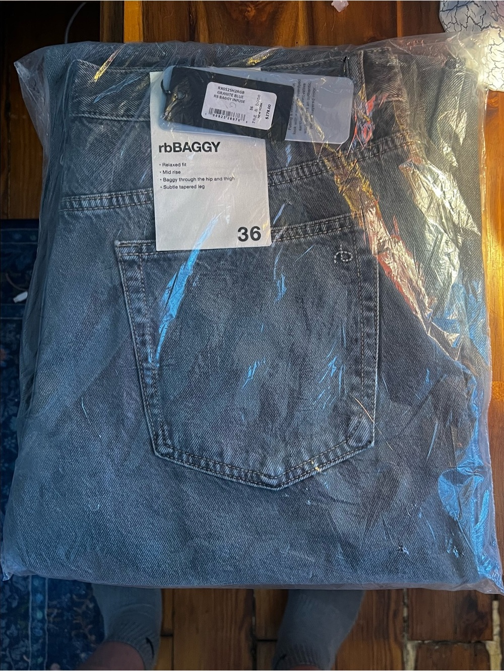rag & bone rbBAGGY Relaxed Jeans in Washed Black (NWT)